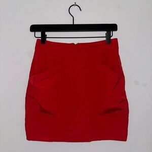 Fleur Du Mal Red Silky Mini Skirt
